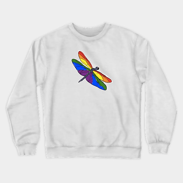 Rainbow Dragonfly Crewneck Sweatshirt by theartfulscientist